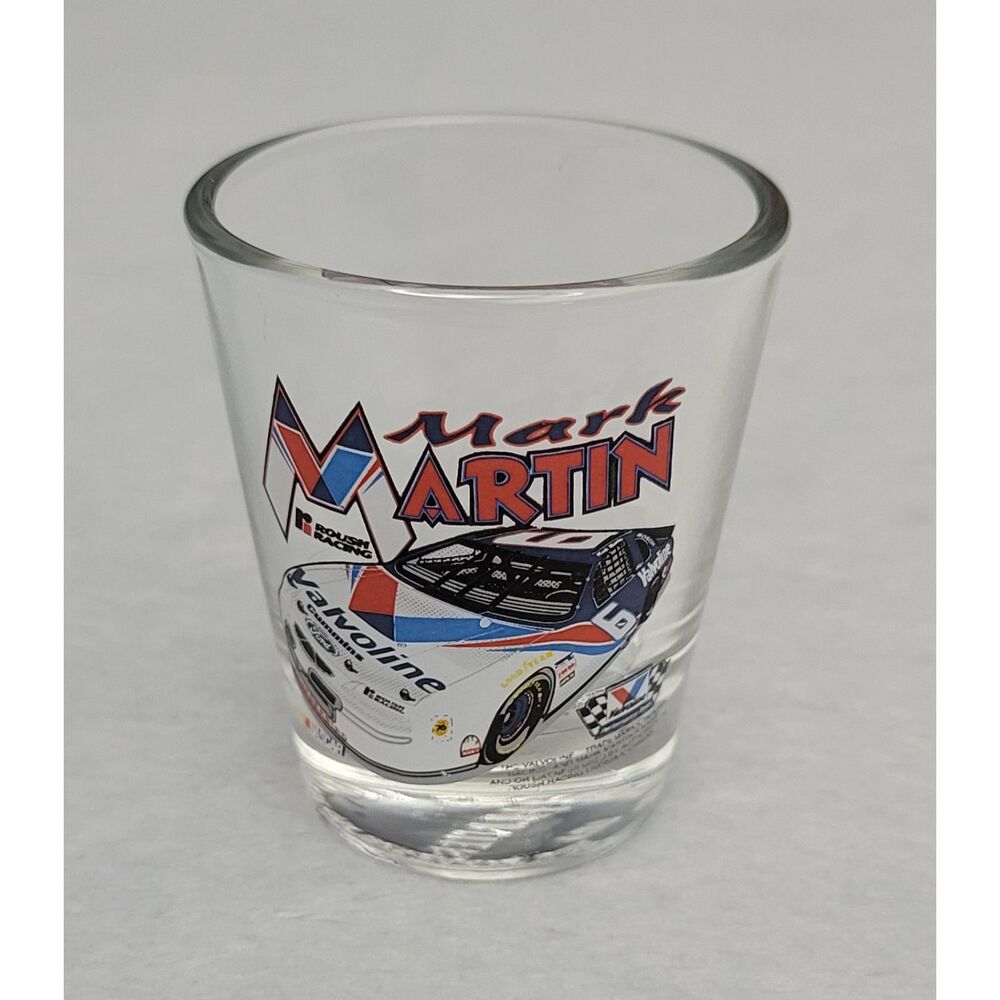 Vintage‎ Hunter Nascar Mark Martin Shot Glass Valvoline #6 Roush Racing